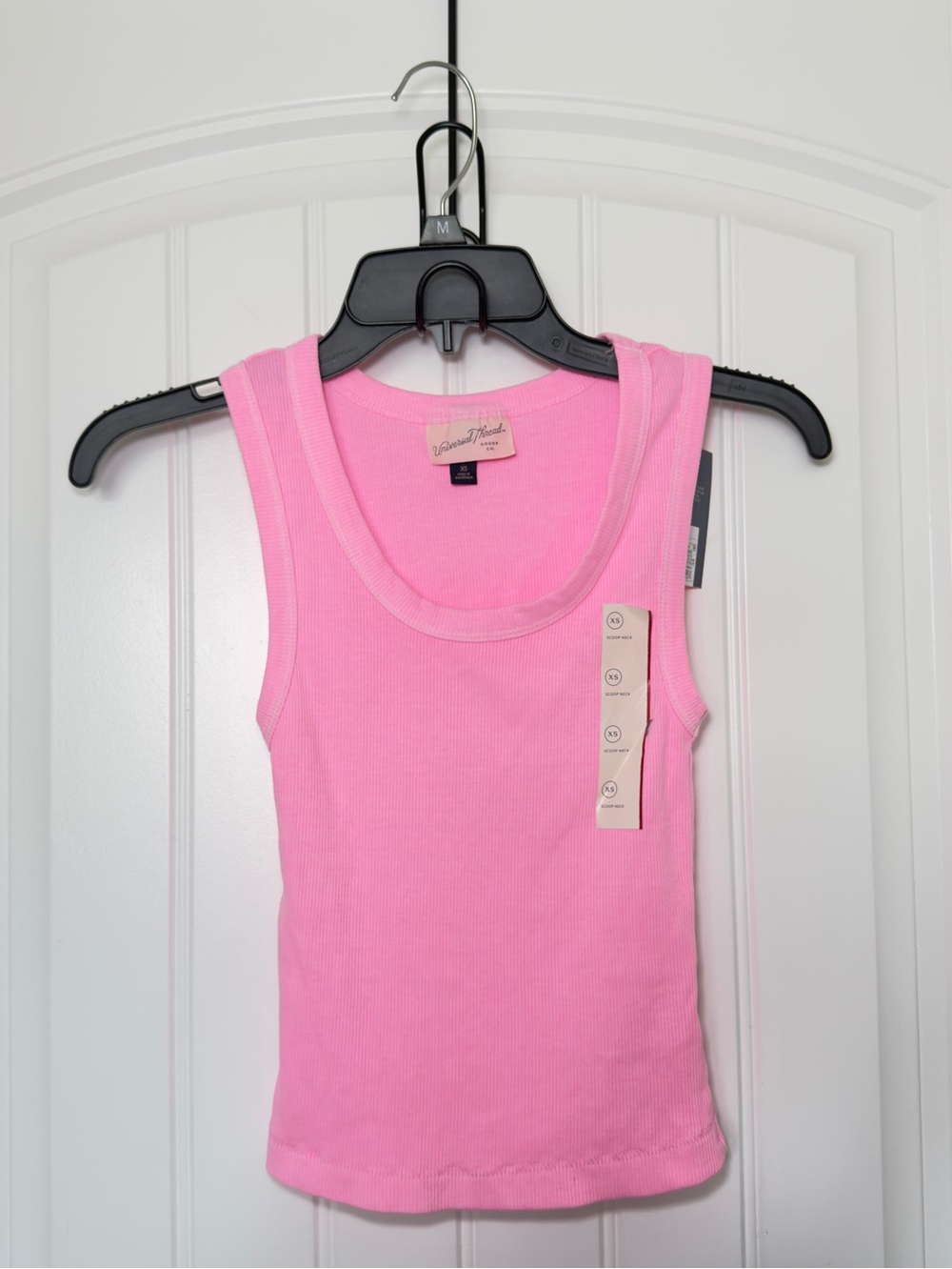 Universal Thread Girls XS Pink Ribbed Scoop Neck Tank Top